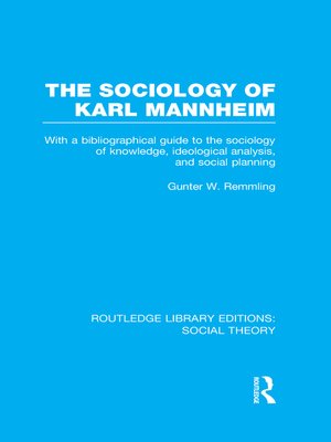cover image of The Sociology of Karl Mannheim (RLE Social Theory)